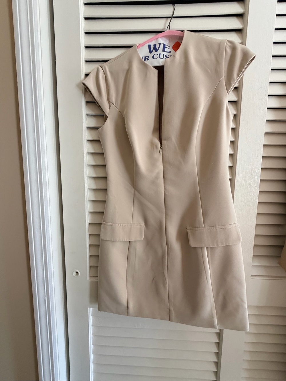 Showpo Cream Cap-Sleeve Shift Dress